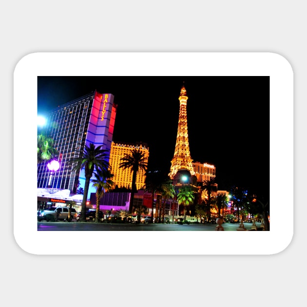 Eiffel Tower Paris and Ballys Hotel Las Vegas America Sticker by AndyEvansPhotos